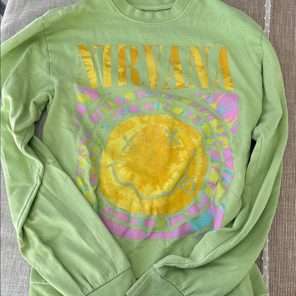 NIRVANA Green Fleece Pullover